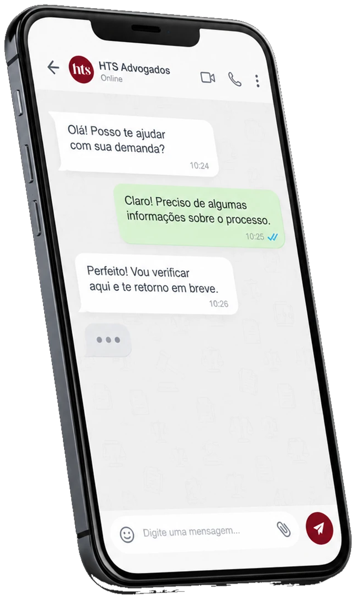 Conversa pelo WhatsApp com o HTS Advogados